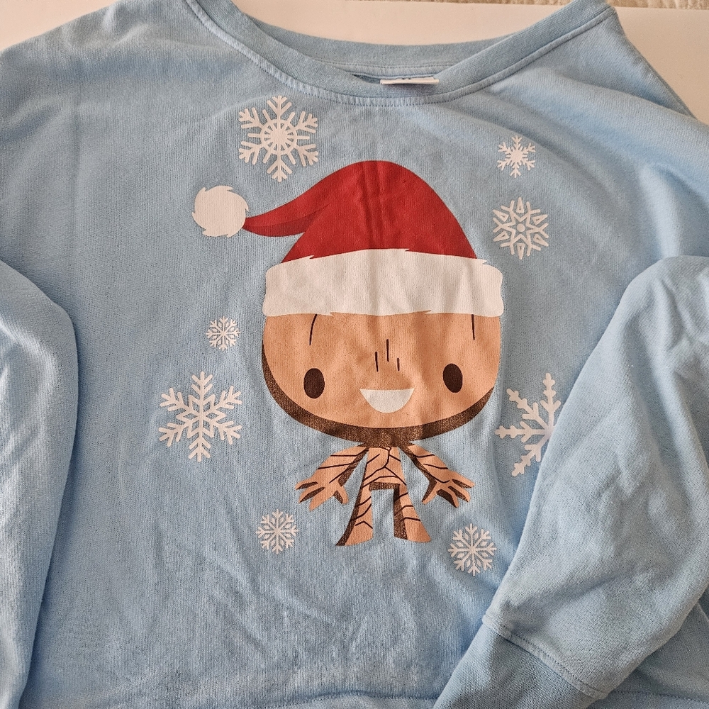 Womens Marvel Grout Blue Holiday Pajama Set Size Medium - Picture 3 of 9